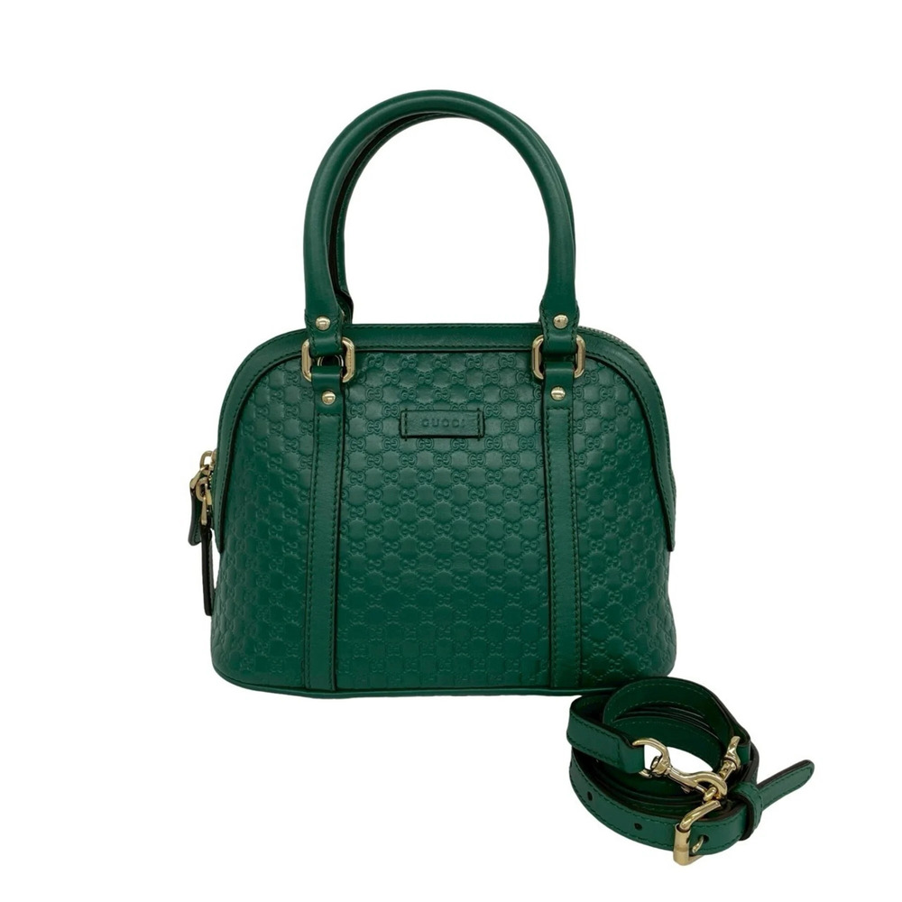 GUCCI Authentic Green Leather Shoulder Bag